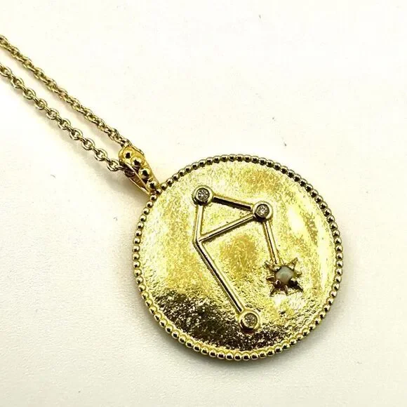 Gorjana 18k gold plated libra opalite coin necklace - Picture 3 of 11